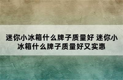 迷你小冰箱什么牌子质量好 迷你小冰箱什么牌子质量好又实惠